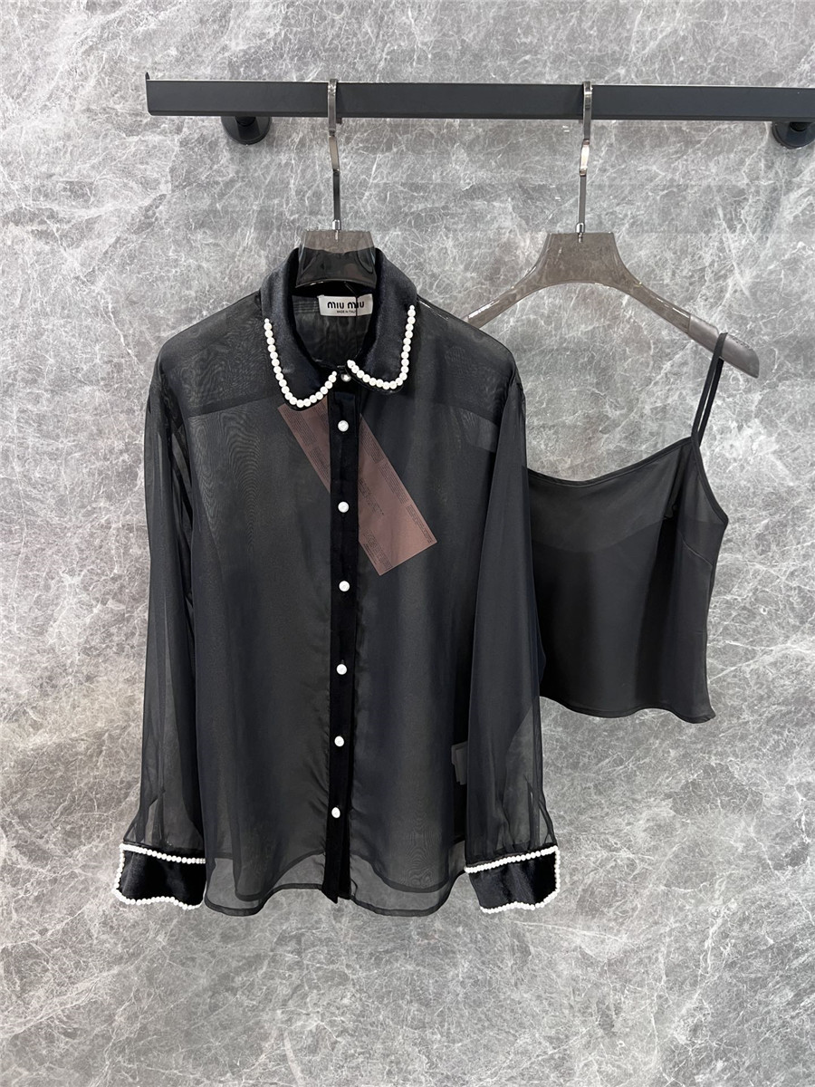 Miu Miu mesh long-sleeved shirt
