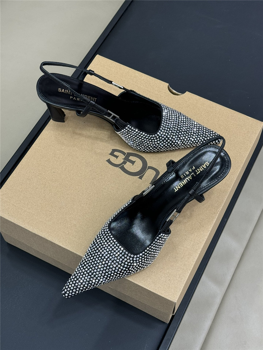 yves sa1nt lau*nt y51 D1am0nd slingback sandals