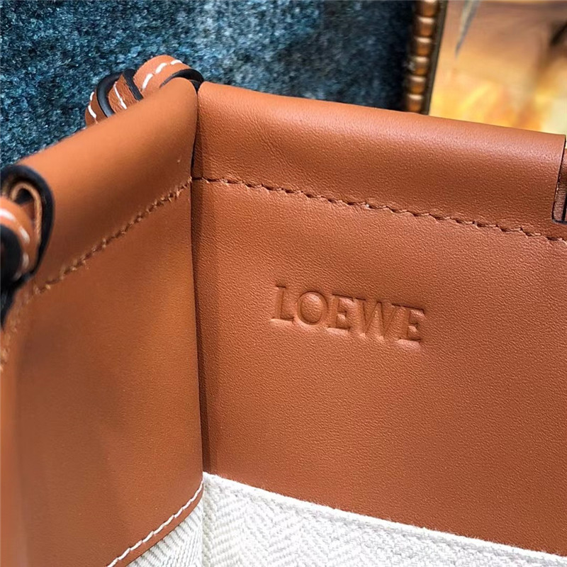 L0ew* cushion large leather-trimmed canvas tote