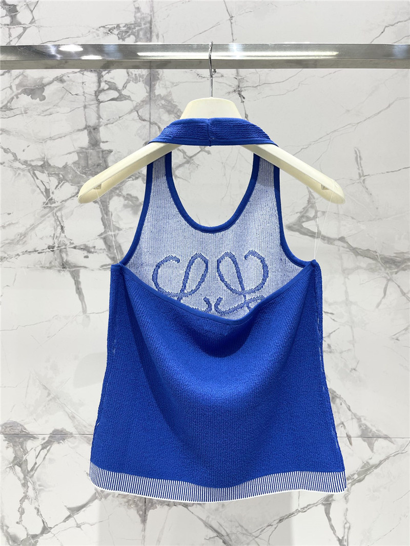 L0ew* logo jacquard halterneck vest