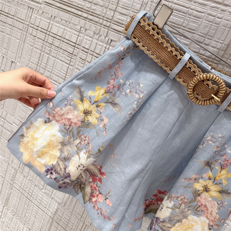 zimm linen cotton high waisted shorts