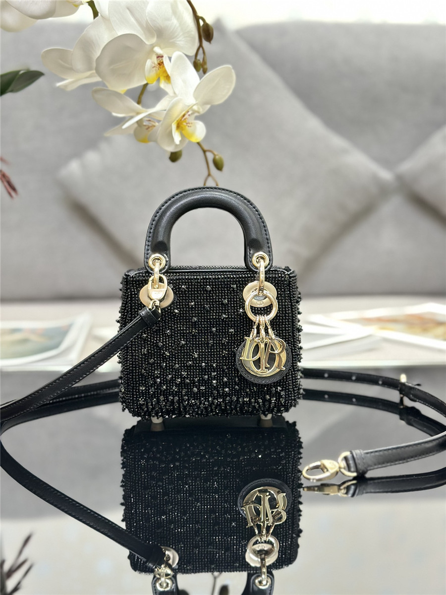 lady D10r mini embroidered beaded bag
