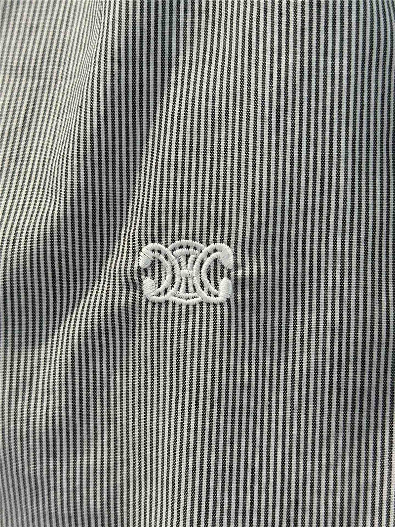 Ce1i*e logo striped arc de triomphe tie shirt