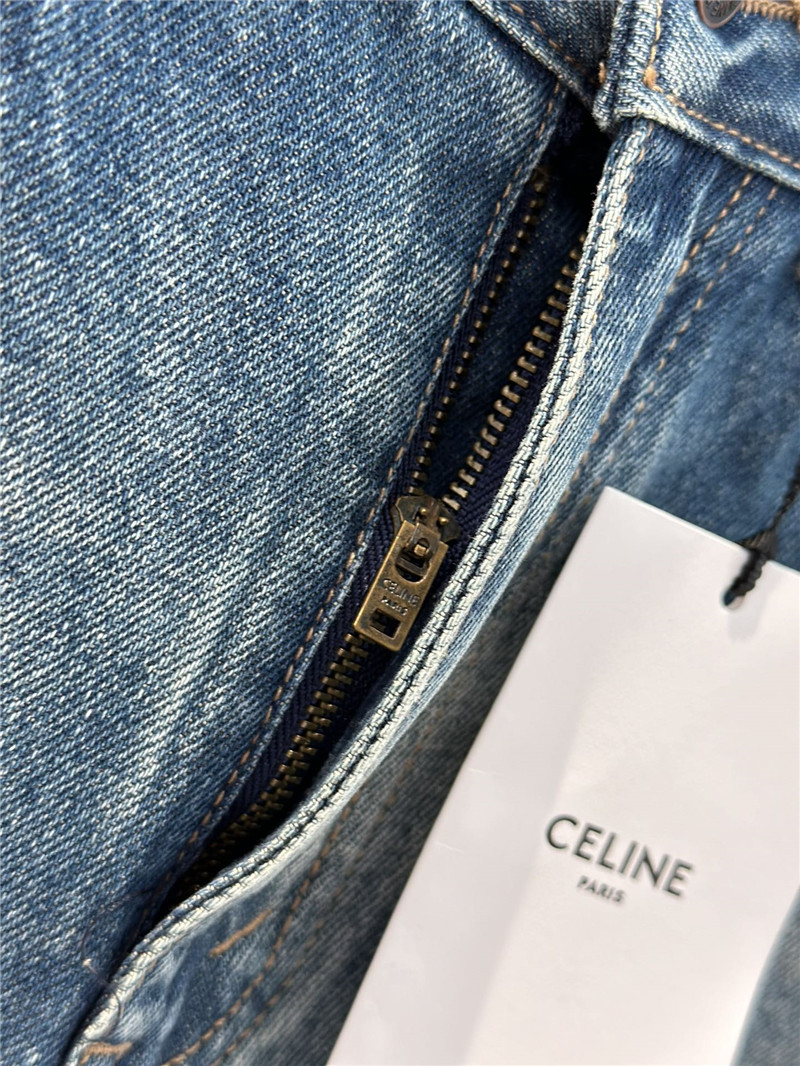 Ce1i*e embroidered washed denim shorts