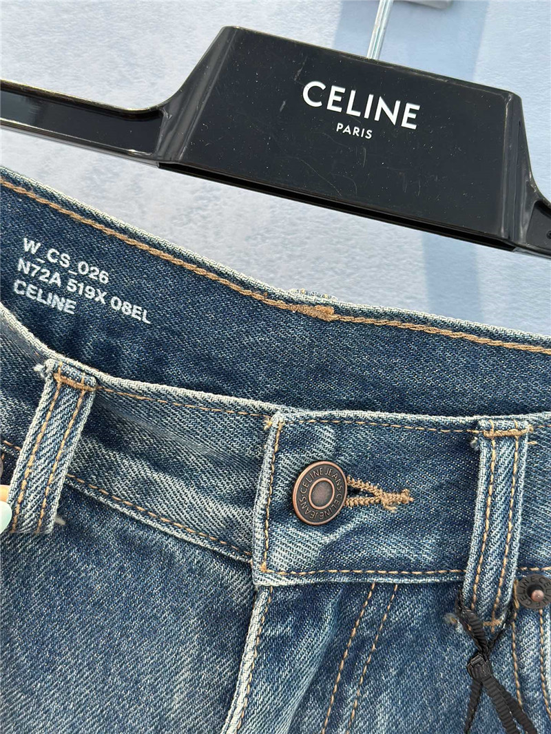 Ce1i*e embroidered washed denim shorts