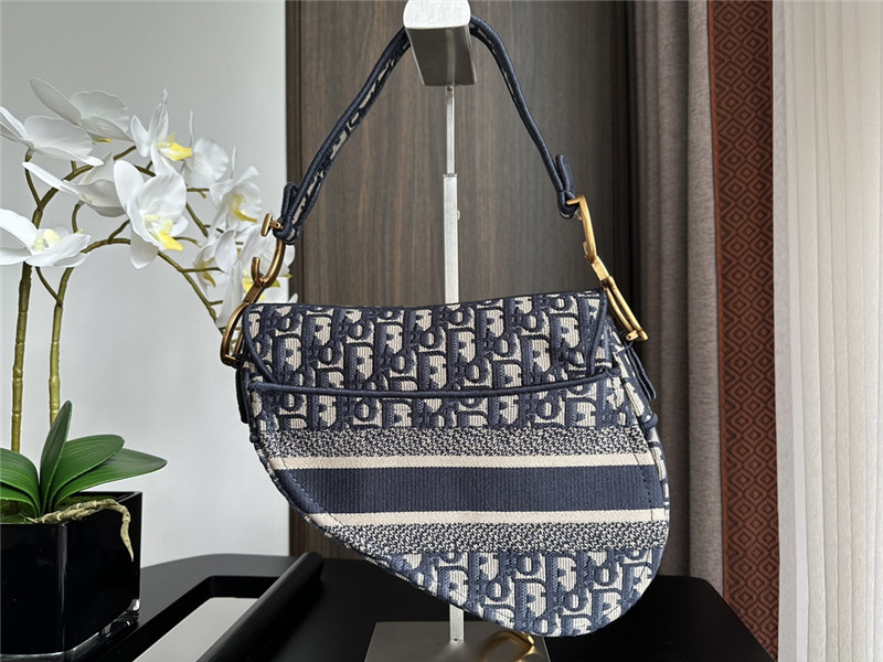 D10r embroidered denim saddle bag