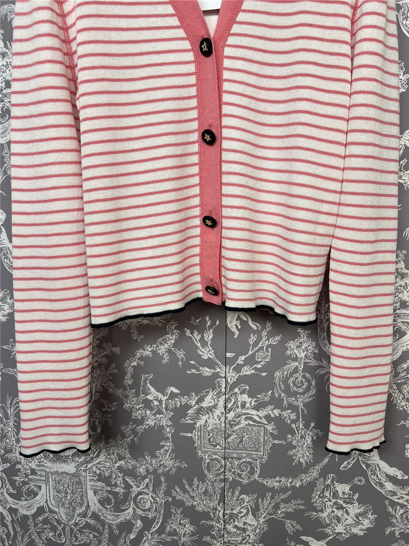 D10r cd striped five-pointed star button knitted cardigan