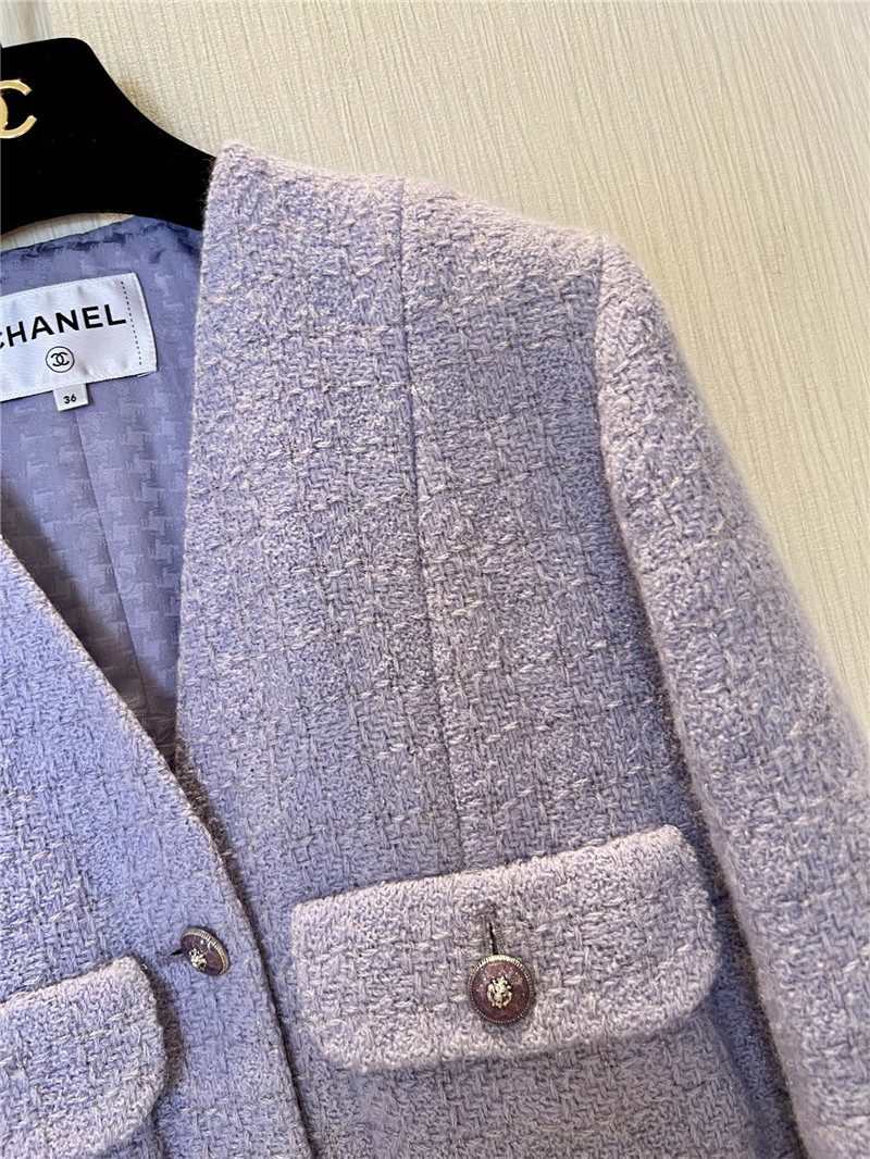 Ch**el v-neck classic tweed jacket