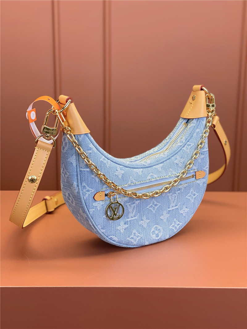 l0vis Vvtt0n lv loop denim hobo bag