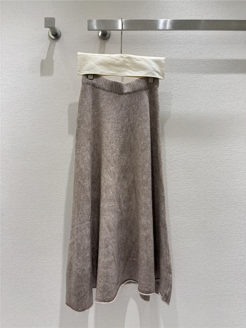 Wool fox fur top coat wool skirt suit