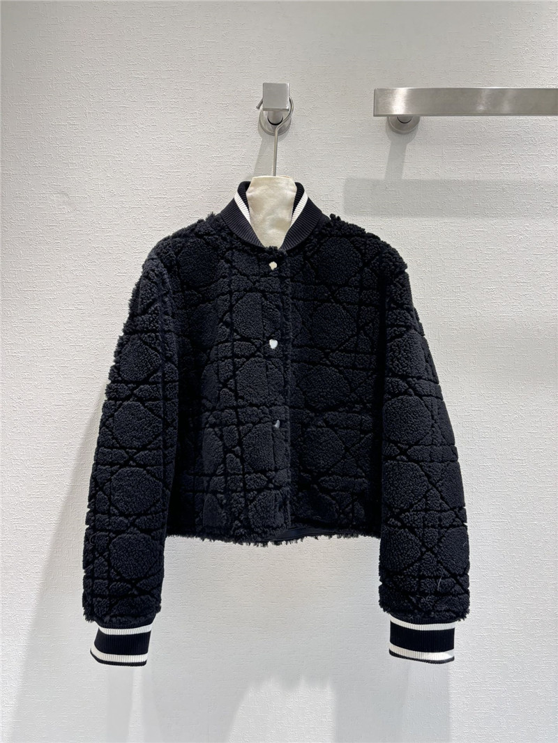 D10r teddy check baseball jacket