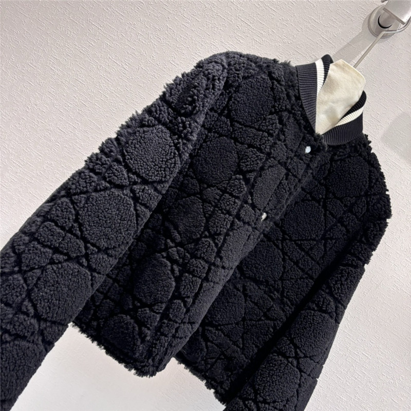 D10r teddy check baseball jacket