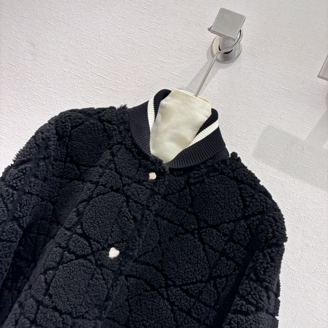 D10r teddy cashmere baseball jacket
