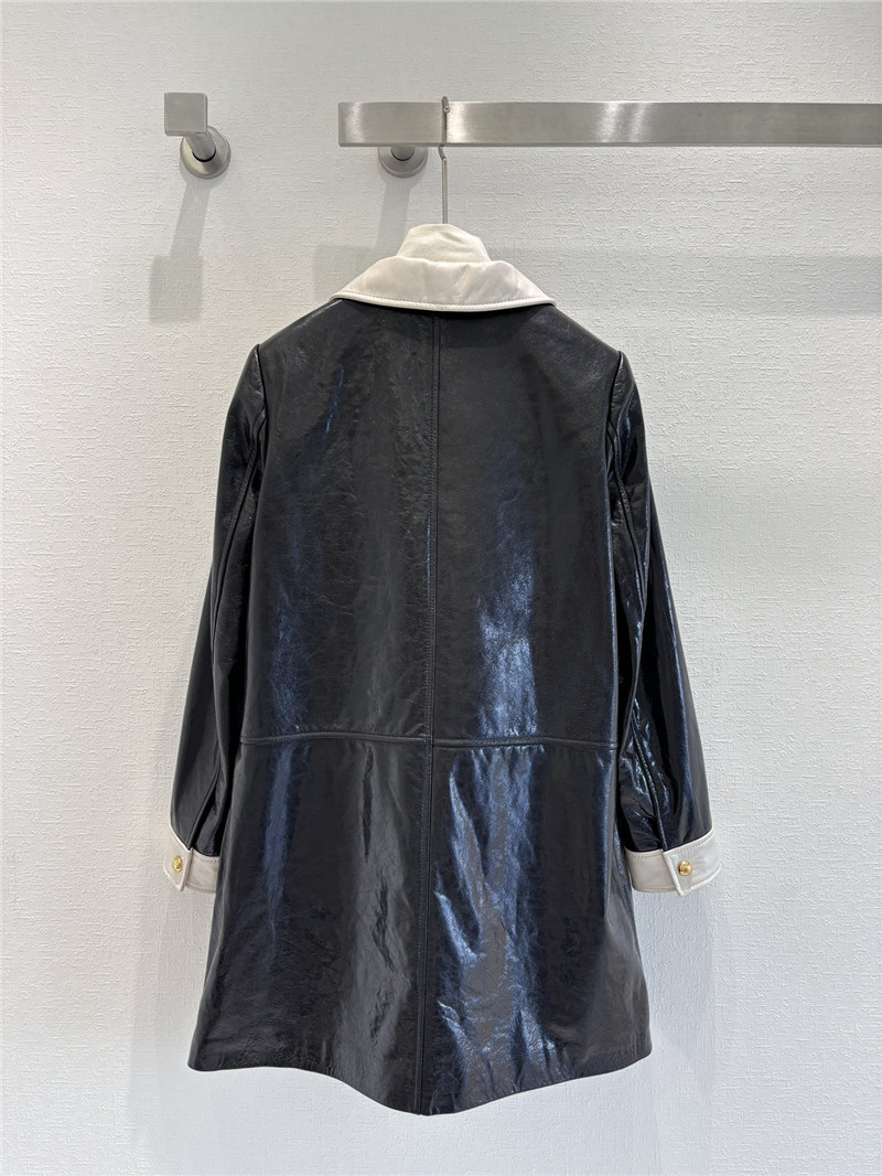 Ch**el mid-length leather jacket