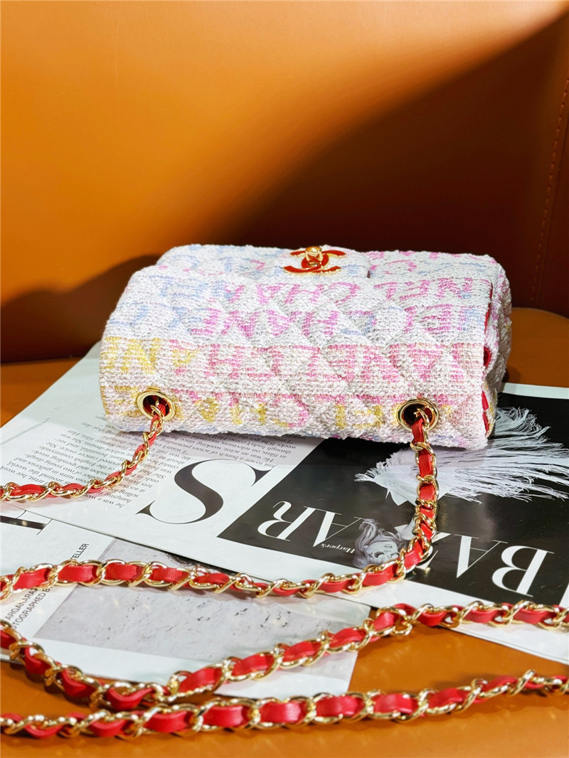 Ch**el logo woolen pink cf bag