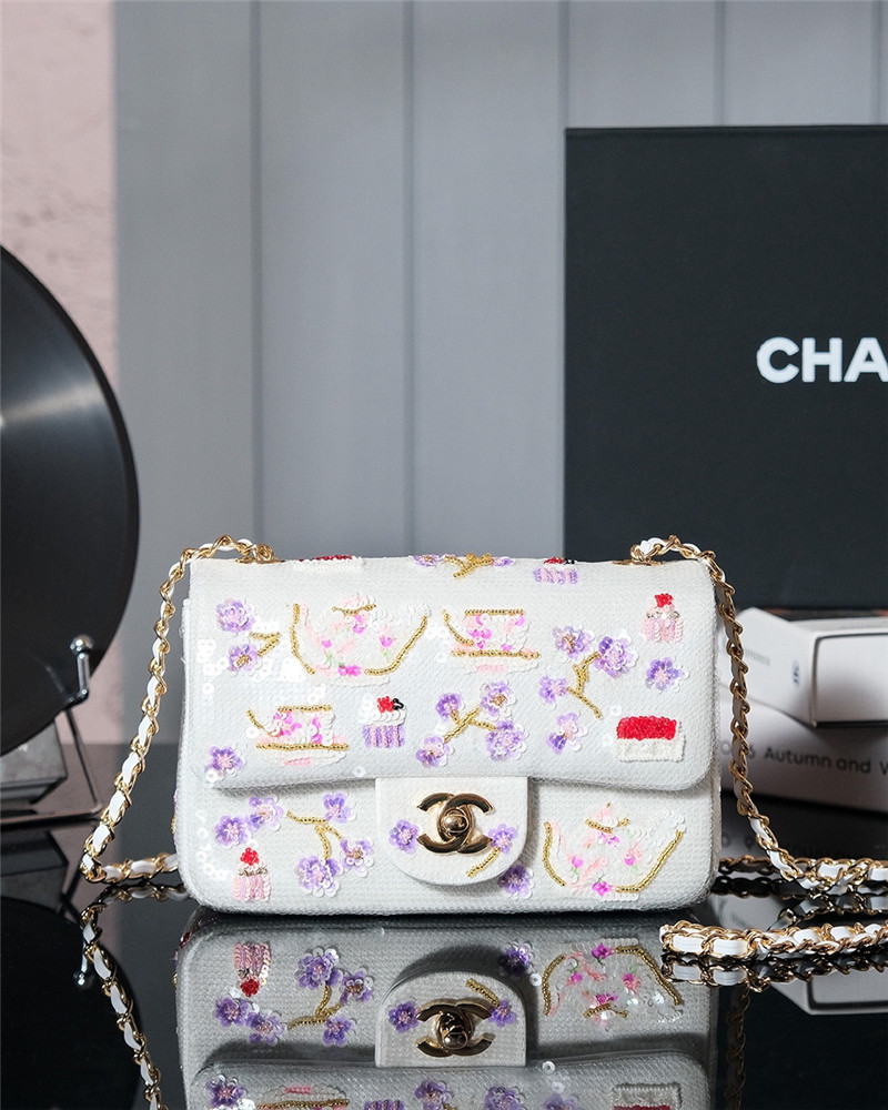 Ch**el sequin cf bag small