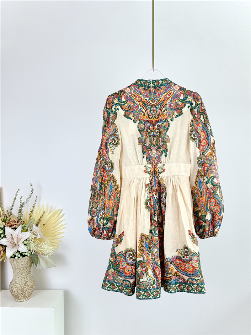 zimm V-neck lantern cuff dress