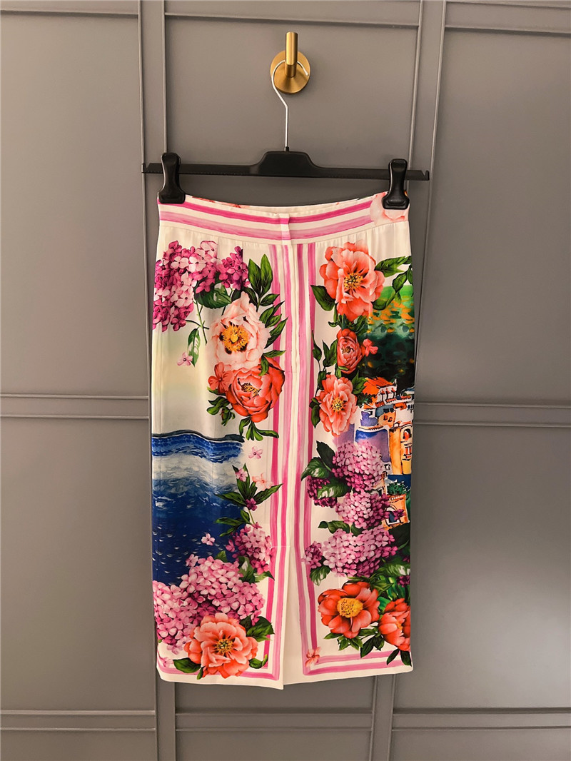 Dolce & Gabbana D&G Silk Print Half Skirt