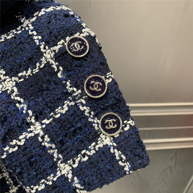 Ch**el blue tweed coat