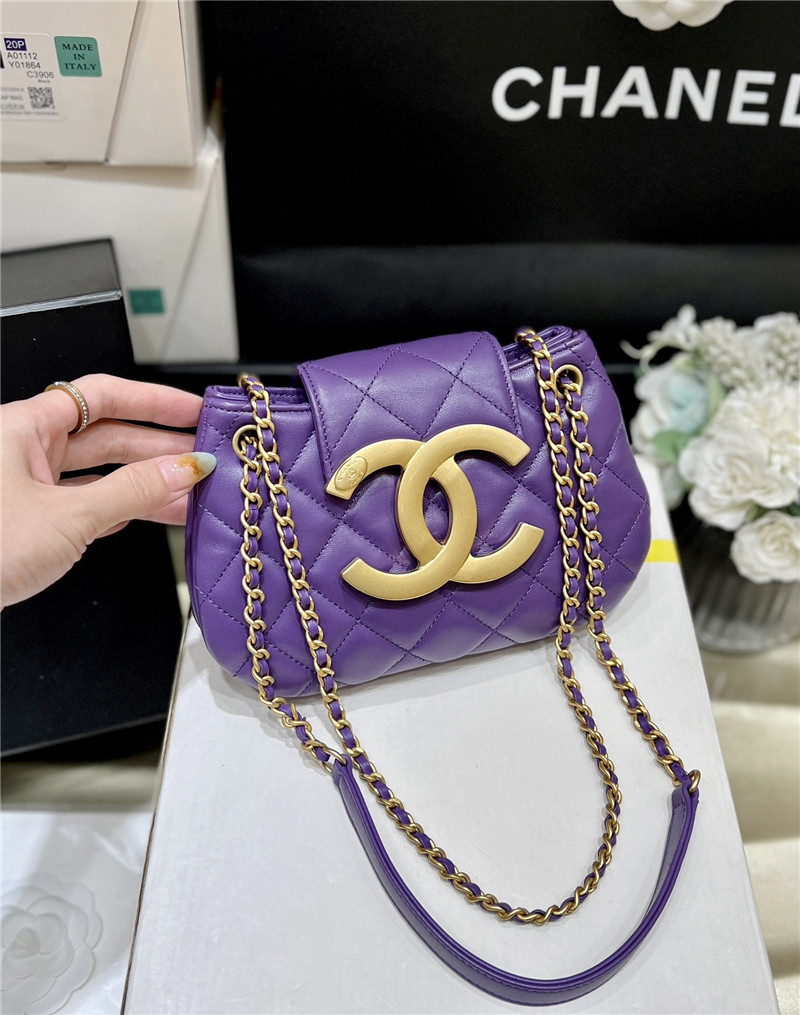 Ch**el Ch**el logo messenger bag purple