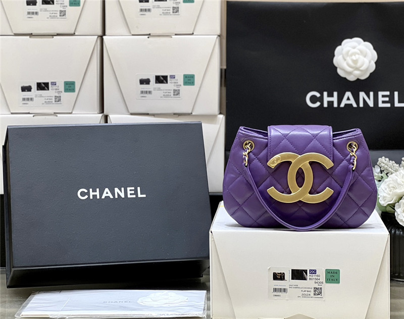 Ch**el Ch**el logo messenger bag purple