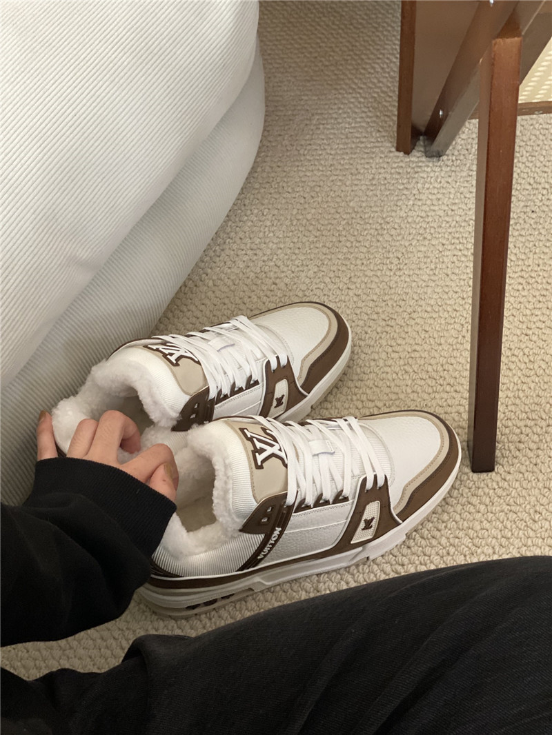 l0vis Vvtt0n lv trainer fur sneakers in brown