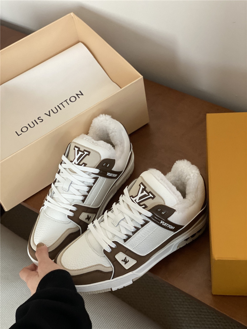 l0vis Vvtt0n lv trainer fur sneakers in brown