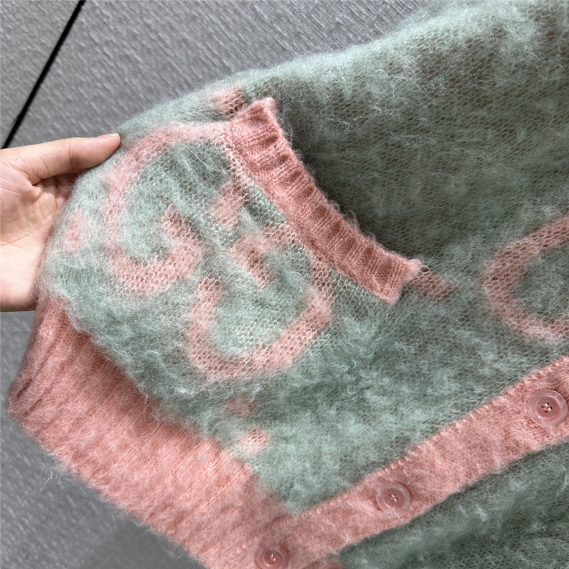 Gvc*1 gg pink mohair cardigan jacket
