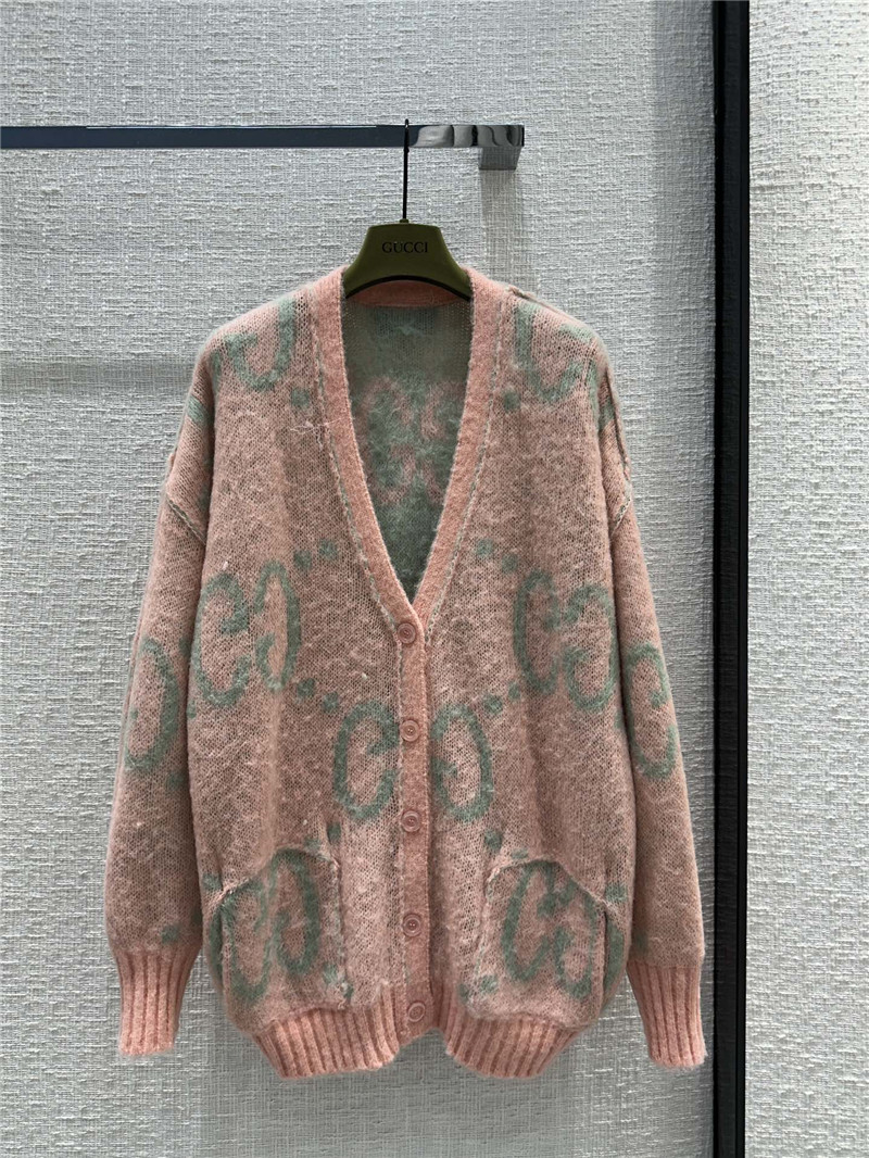 Gvc*1 gg pink mohair cardigan jacket