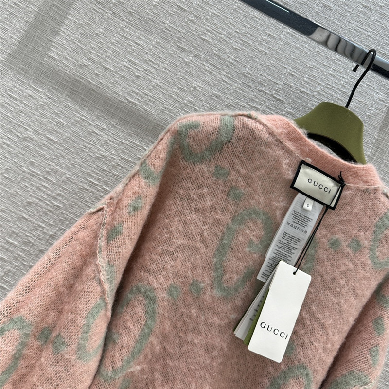 Gvc*1 gg pink mohair cardigan jacket