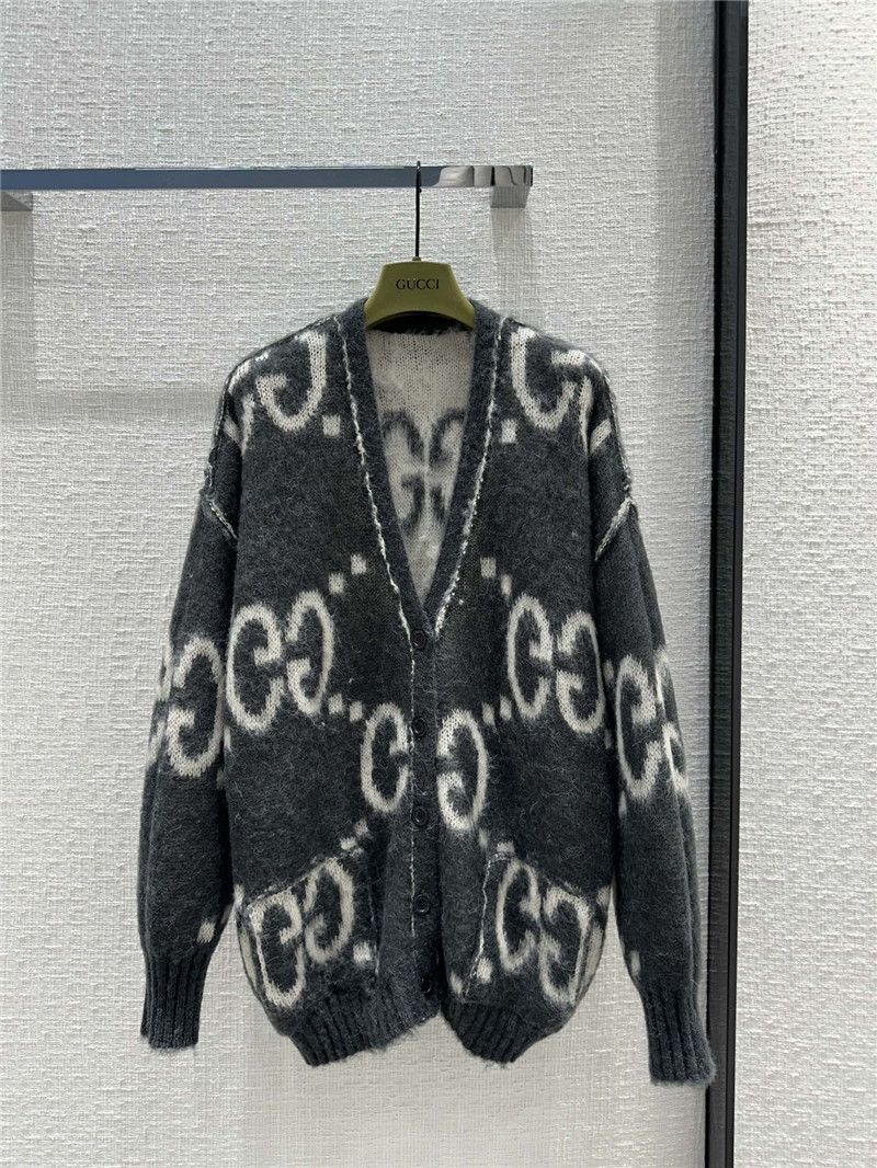 Gvc*1 gg black mohair cardigan jacket