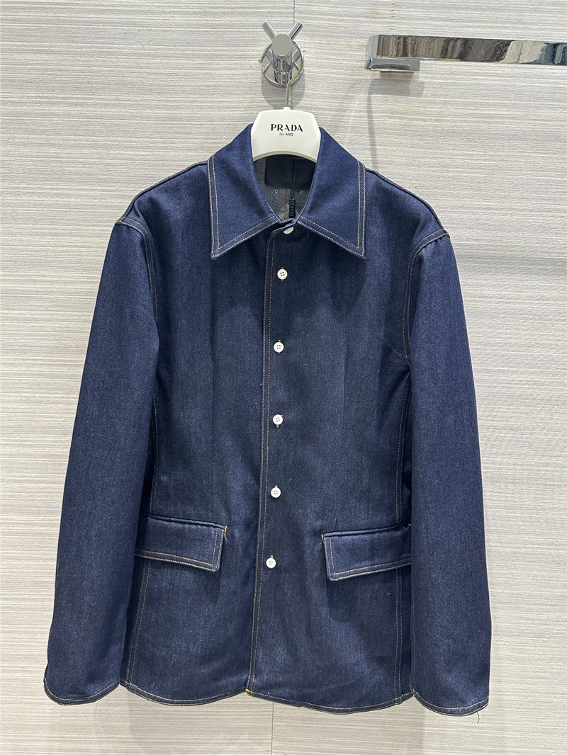 Pra*a washed blue denim jacket