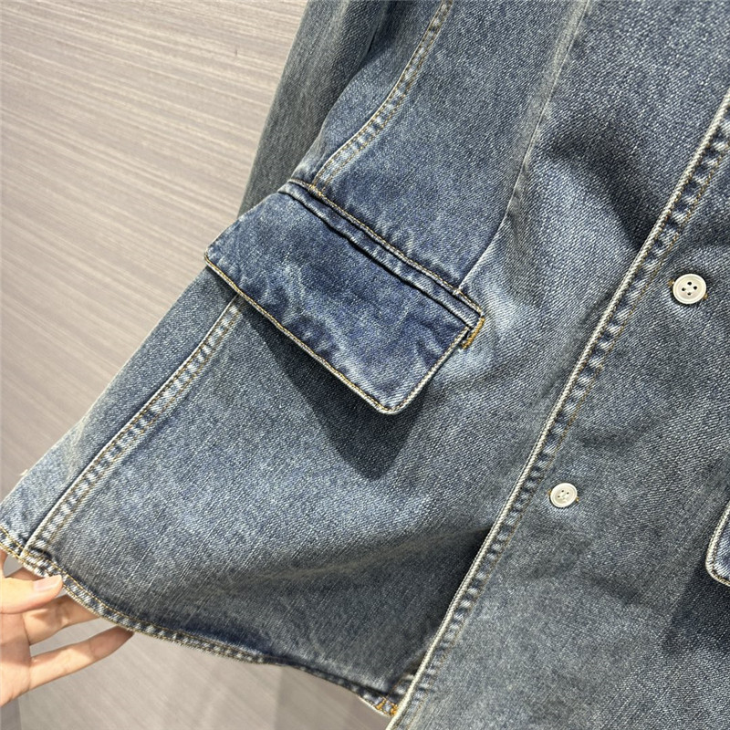Pra*a enzyme washed denim blazer