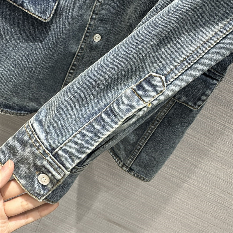 Pra*a enzyme washed denim blazer