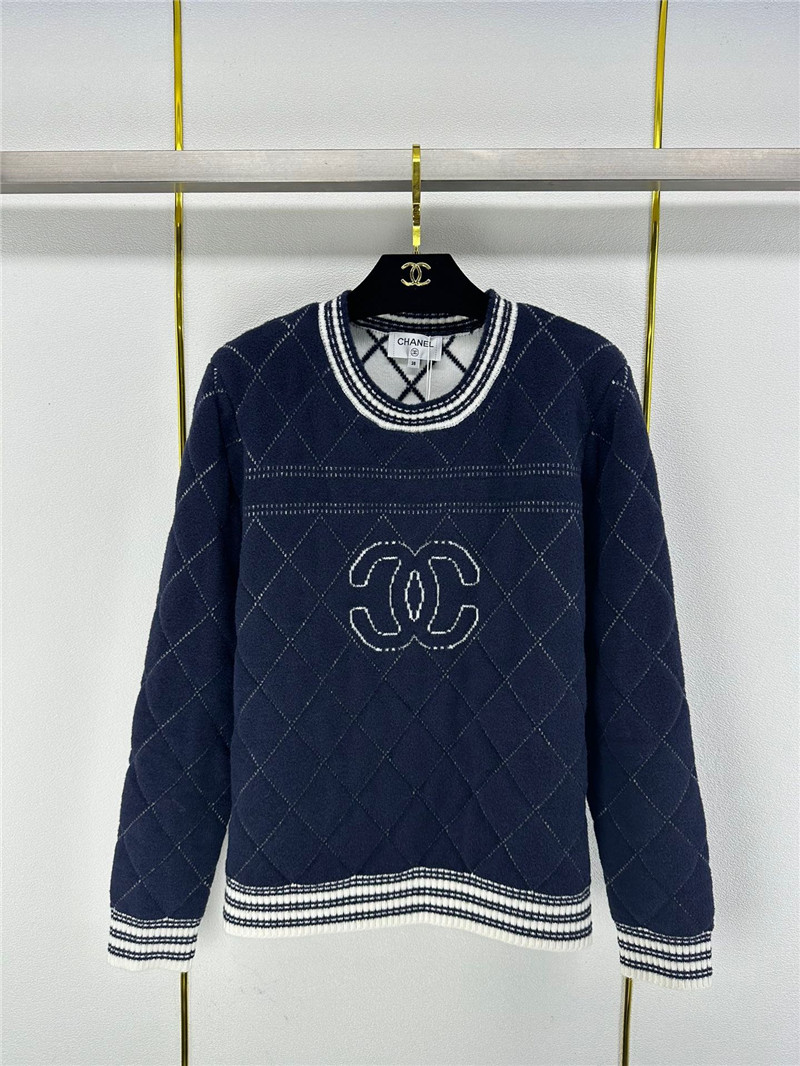 Ch**el logo plaid knitted sweater