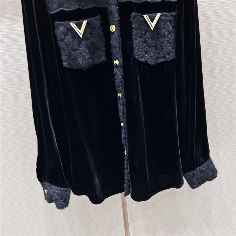 Va1e*ntin0 fake two piece patchwork design lapel shirt
