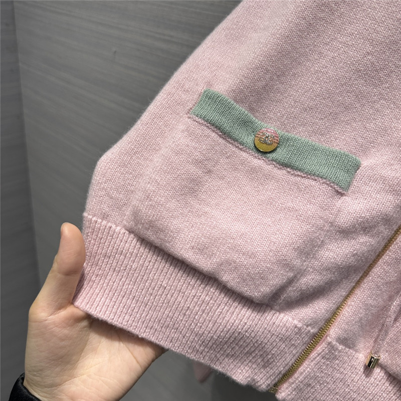 Gvc*1 hooded zipper cashmere mini jacket