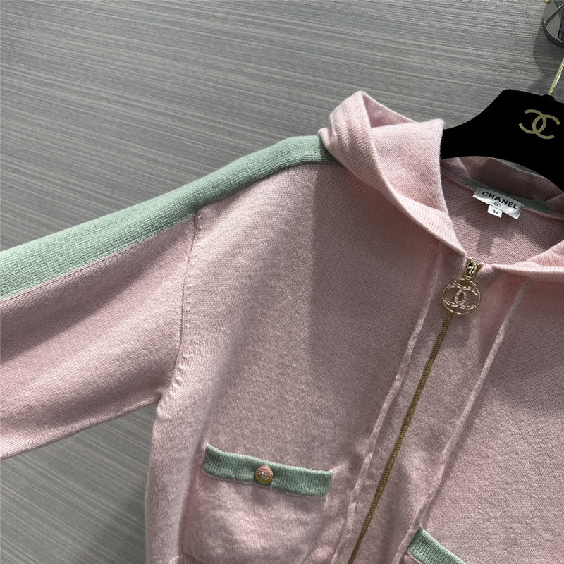 Gvc*1 hooded zipper cashmere mini jacket
