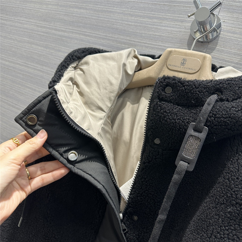 BC wool patchwork design vest down jacket