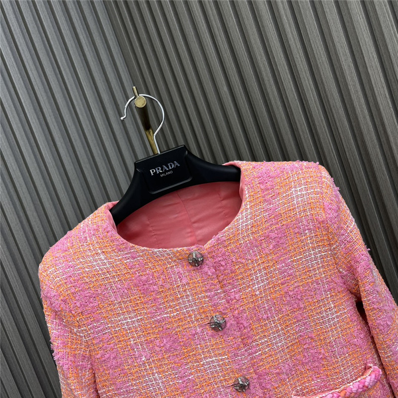 Ch**el round neck colorful slub jacket
