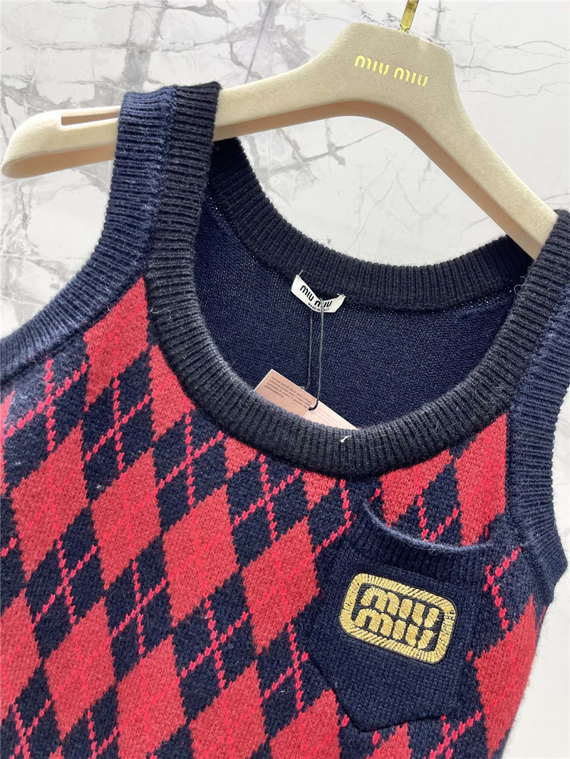 miu miu logo D1am0nd wool vest