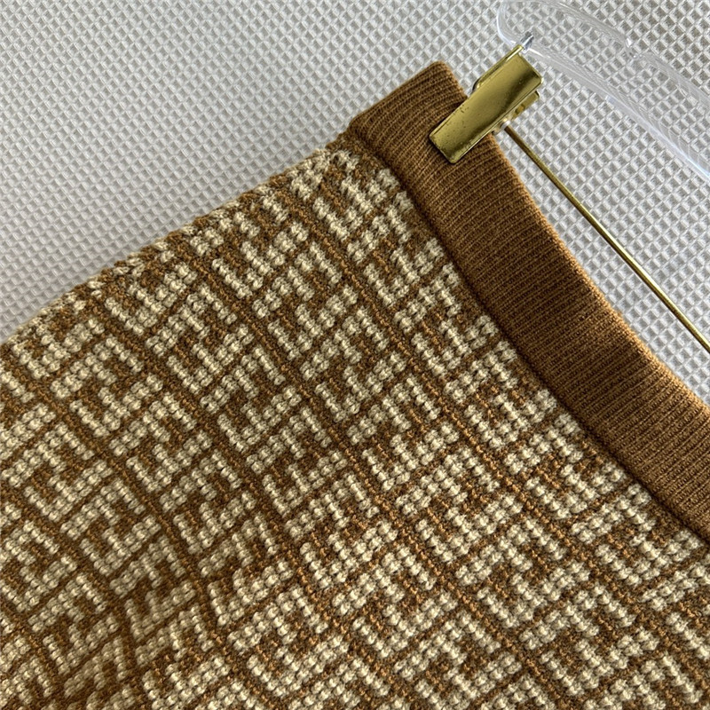 F**di classic ff jacquard knitted hip skirt