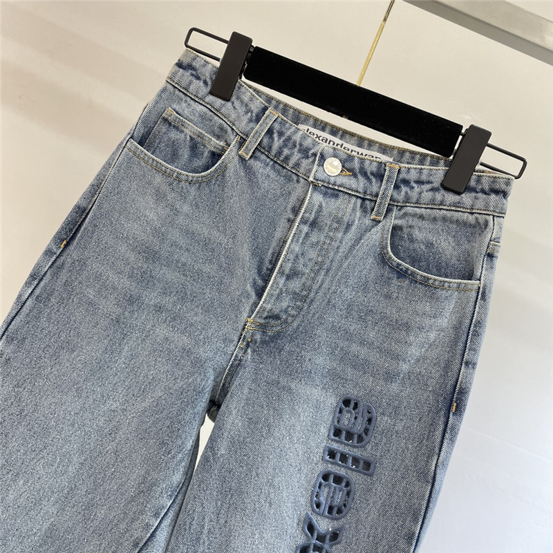 A1exa*der wang embroidered lettering jeans