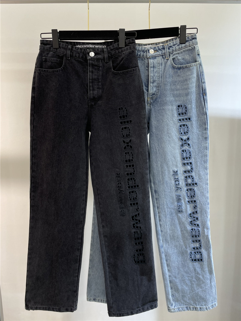 A1exa*der wang embroidered lettering jeans