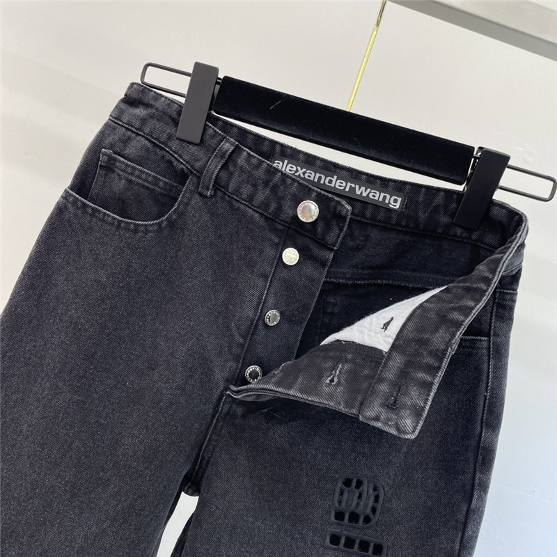 A1exa*der wang embroidered lettering jeans