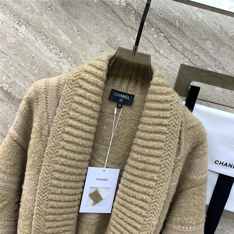 Ch**el coco neige lace-up heavy cardigan jacket