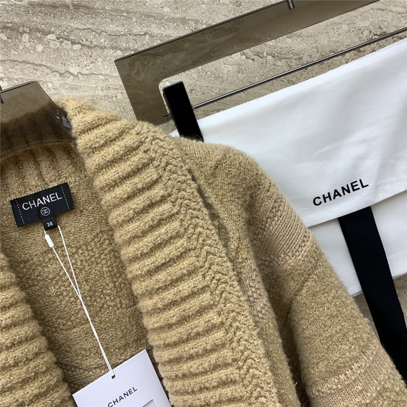 Ch**el coco neige lace-up heavy cardigan jacket