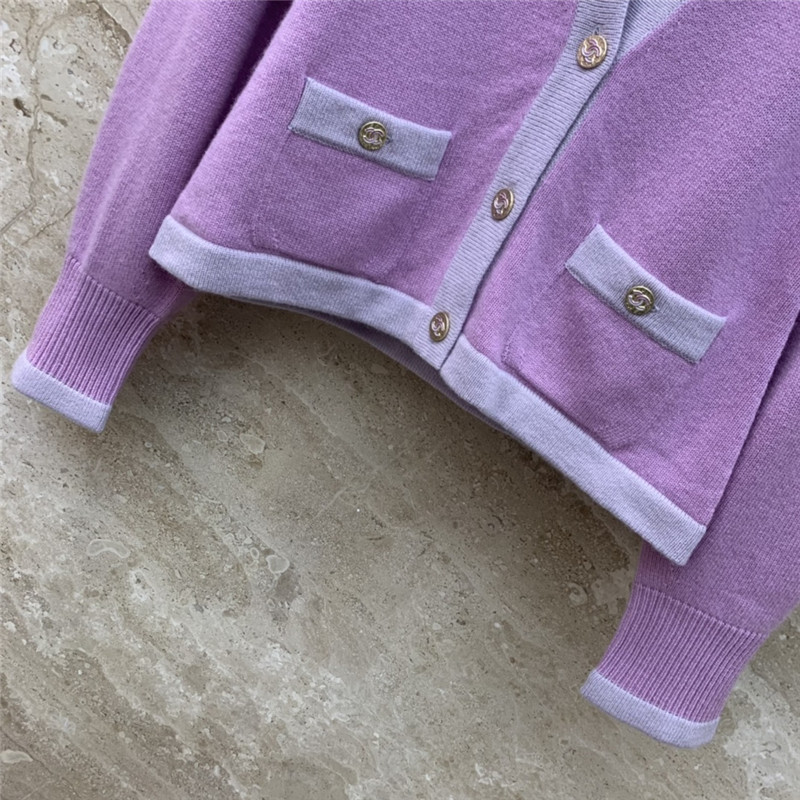 Ch**el macaron color cardigan in purple