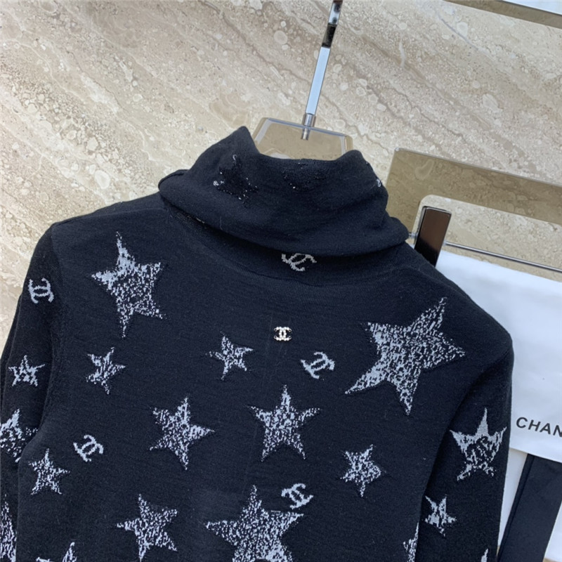 Ch**el wool turtleneck star sweater
