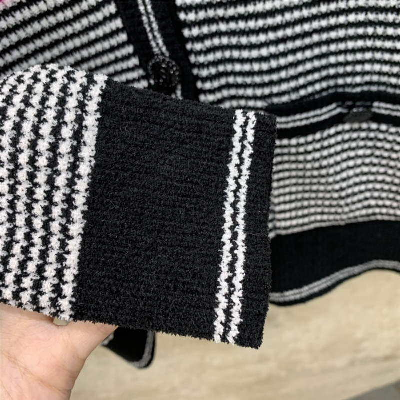 Ch**el contrast wool cardigan in navy
